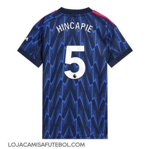 Camisa de Futebol Arsenal Piero Hincapie #5 Equipamento Secundário Mulheres 2025-26 Manga Curta Camisa de Futebol Arsenal Piero Hincapie #5 Equipamento Secundário Mulheres 2025-26 Manga Curta